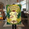 1PC Pompompurin Print Flannel Blanket, High quality All Seasons, Home Decor, Warmth and Comfort, Perfect for Christmas Gifts