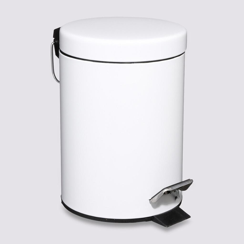 3L Colorama WHITE WASTE BIN modern metal