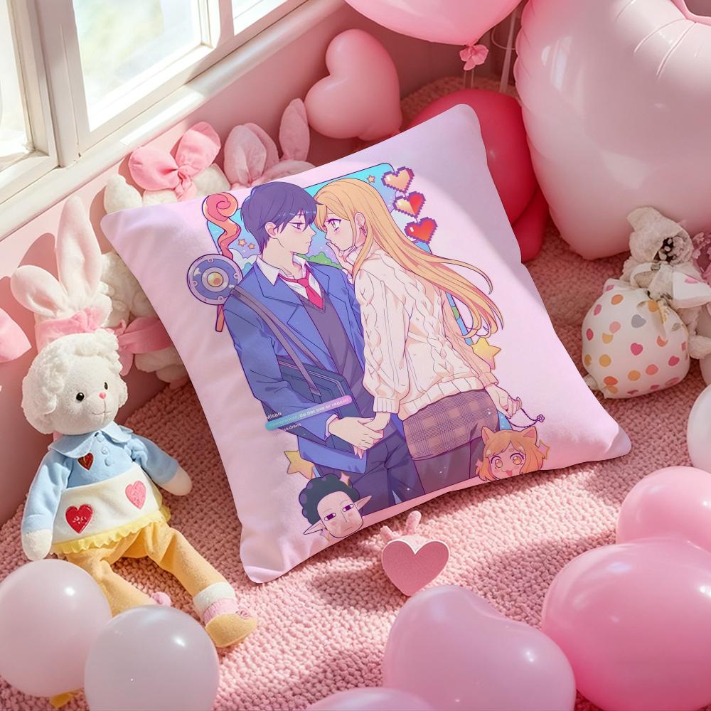 My Love Story with Yamada-kun At Lv999 Cushion Cover Pattern Printed Pillowcase for Living Room Sofa Cushion Cover&Bedroom Decor