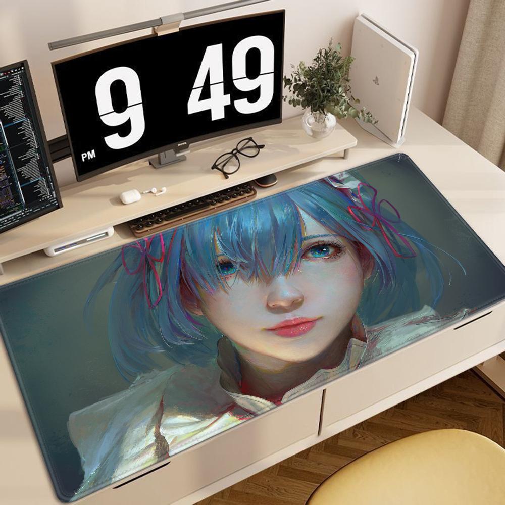 Anime RRe Zero Rem Mauspads Rutschfeste Gummi Gamer Balance Computer Matte Dekoration Schreibtischmatte Laptop Büro Groß