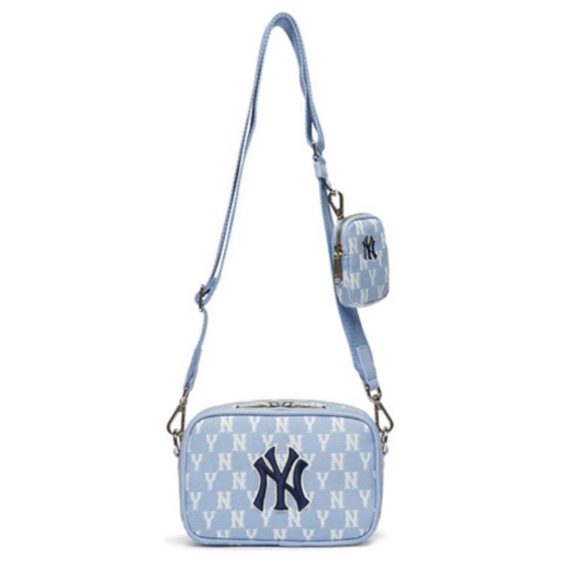 MLB Monogram Collection Polyester Combo Bag, Camera Bag, Crossbody Bag, Shoulder Bag Unisex Haze Blue White Casual