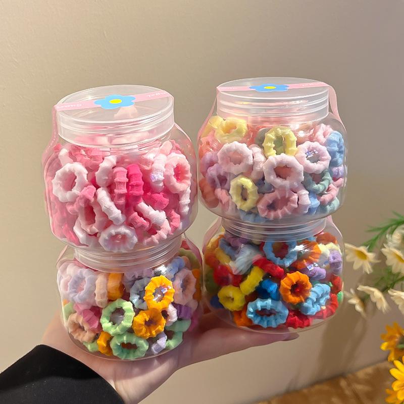 100 Pcs, Children'S Colored Hair Does Not Hurt, Towel Ring, Hair Band, Girls' Small Hair Tie, Rubber Band, Baby Headband, Hair Accessories.