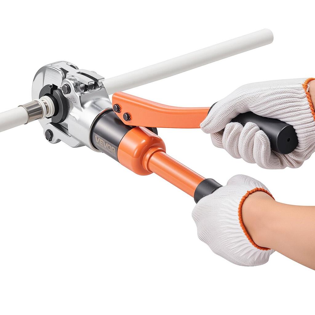 Hydraulic Pipe Crimping Tool, Multi-Functional Tube Fittings Crimper with TH16 TH20 TH26 TH32 Jaws for PEX & Aluminum-Plastic Pipes, and V12 V15 V18