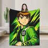 Super Soft Ben 10 Anime Throw Blanket Premium Fleece Flannel Lightweight Bed Blanket Fuzzy Plush Bedspread All Season Use