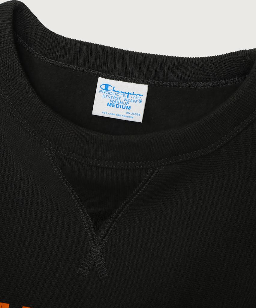 Champion Women'S Reverse Weave Signature Graphic Brushed Sweatshirt Black