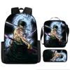 One Piece Cartoon Anime Rucksack Leichte Ergonomische Schultasche für Grundschüler Umhängetasche Federmäppchen Set