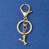Elegant Keychain Letter Shape Stylish Key Holder Unique Key Ornament Stainless Steel Texture Perfect for Party and Daily