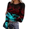 Women's Slim Fit Long Sleeve Halloween Printed T-Shirt with Thumb Holes Neck Pullover Base Layer