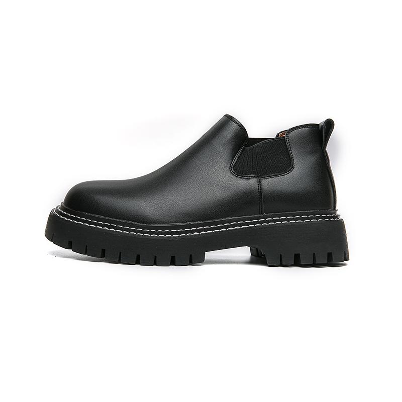 

Модные зимние ботинки челси для броги из кожи черного цвета с пряжкой на щиколотке, с круглым носком, деловые классические мужские короткие ботинки ручной работы Botas De Hombre 44