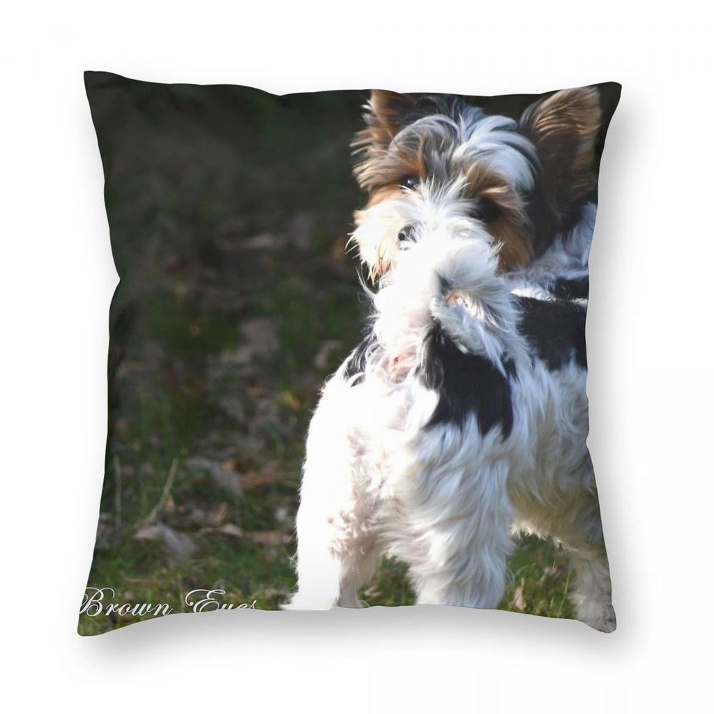 Yorkie Terrier Dog Cute Pillowcase Printed Polyester Cushion Cover Decor Pillow Case Cover Home Square cm