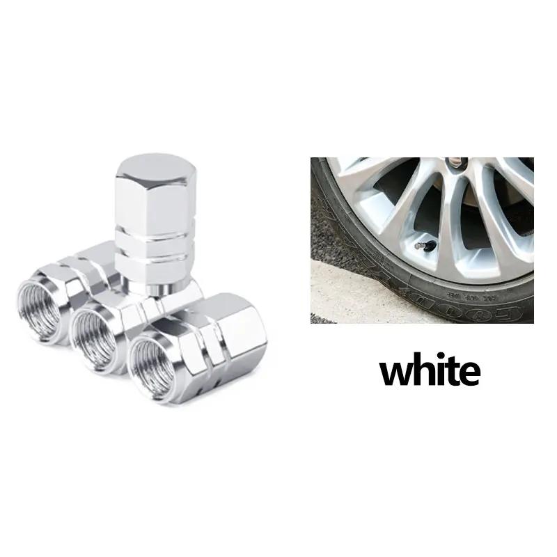Aluminum Alloy Car Tire Valve Caps Airdust Waterproof Tyre Rim Stem Cover for Automobiles Motorcycles Bikes 4Pcs