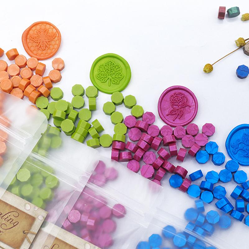 100pcs Retro Octagonal Sealing Wax Beads DIY Gift Box Wedding Birthday Party Invitation Envelope Sealing Wax Postcard Stamp