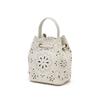 Daks Ivory Leather Mini Tote Bag Crossbody Misty Leaf Punching Dcwa6e600iv