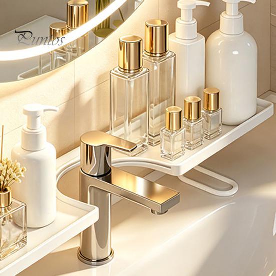 Humid Environment Storage Rack Over Sink Faucet Rack, Waterproof Anti-Rust Organizer, Organizer with Drain Holes Large Capacity Bathroom Kitchen