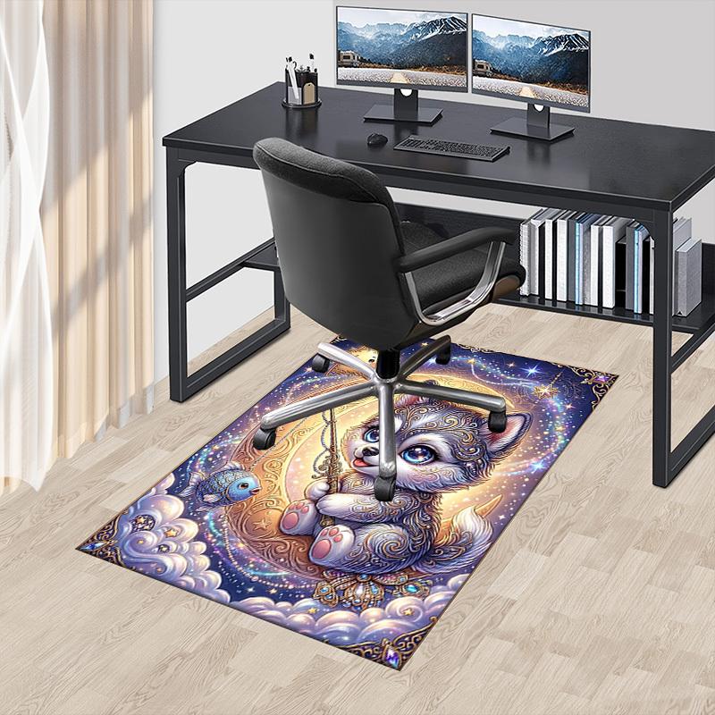 1PC Moon Starry Night Non-Slip Floor Carpet Compatible for Office&Living Room&Bedroom&Dining room - Soft & Pattern-G0400