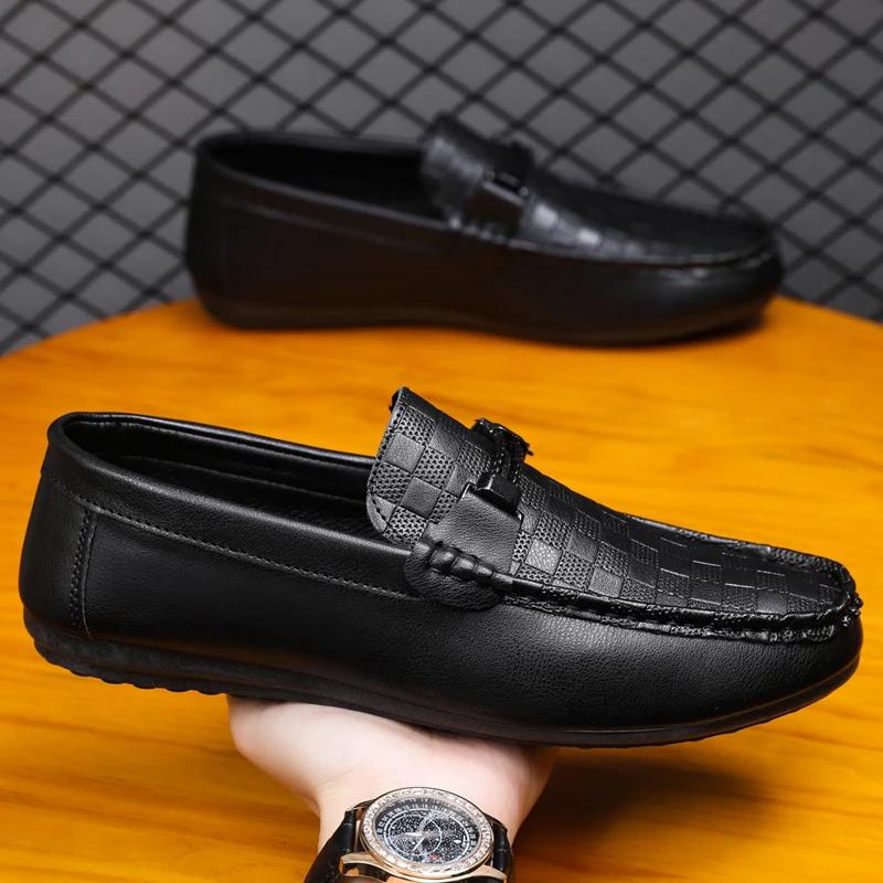Fashion Genuine Leather Luxury Brand Italian Men Loafers Breathable Slip On Men Driving Shoes Men Casual Shoes Moccasins Chaussure Homme