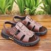Large Size Sandals Men's 2025 Summer New Beach Shoes Men's Leather Non-slip Casual Shoes