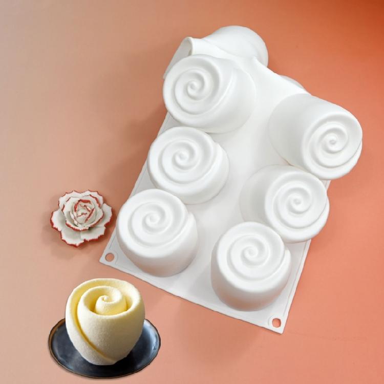 Elegant 8 Cavity Silicone Mousse Mold Dessert Moulds Rose Shaped Chocolate Mould
