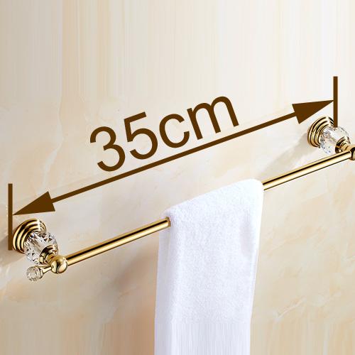 60cm Bathroom Single Towel Bar Towel Rack Towel Holder Solid Stainless Steel  Golden  Crystal Decoration Bathroom Accessories