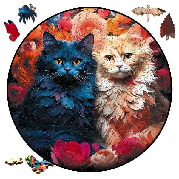 Non-Toxic Jigsaw Animals Wooden Puzzle For Kids And Adults Wooden Crafts Colorful And Round Shaped Tiger Rabbit Cat Wood Craft Toys
