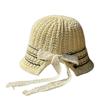 Korean-style thin woven stylish fisherman hat for women, spring and summer, face-slimming, casual and versatile, hollow-out knitted bucket hat