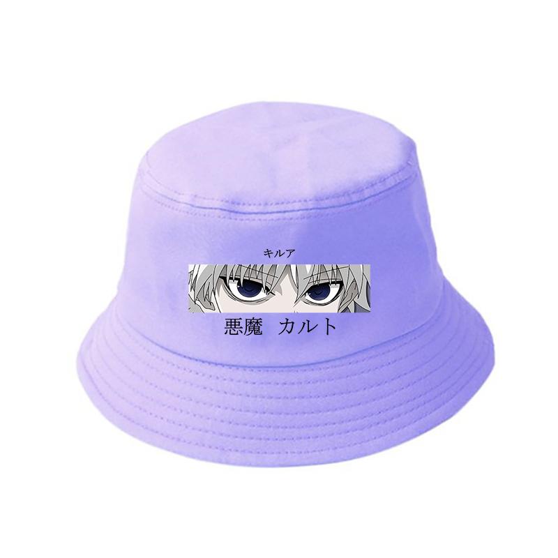 Hunter X Hunter Printed Summer Hat Women Unisex Panama Bucket Cap The Design Flat Visor Zoldyck Hisoka 90s Anime  Fisherman Hat