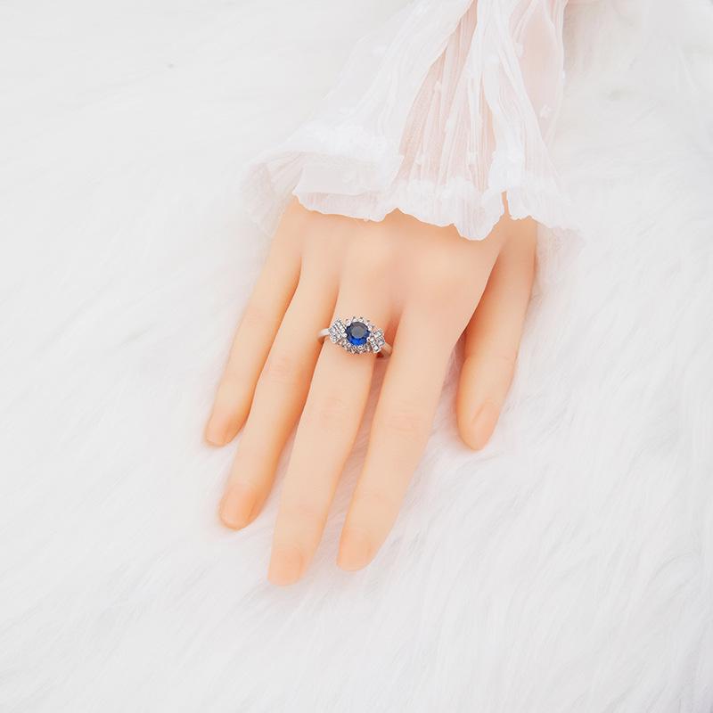 Elegant Royal Blue Rhinestone Women's Ring