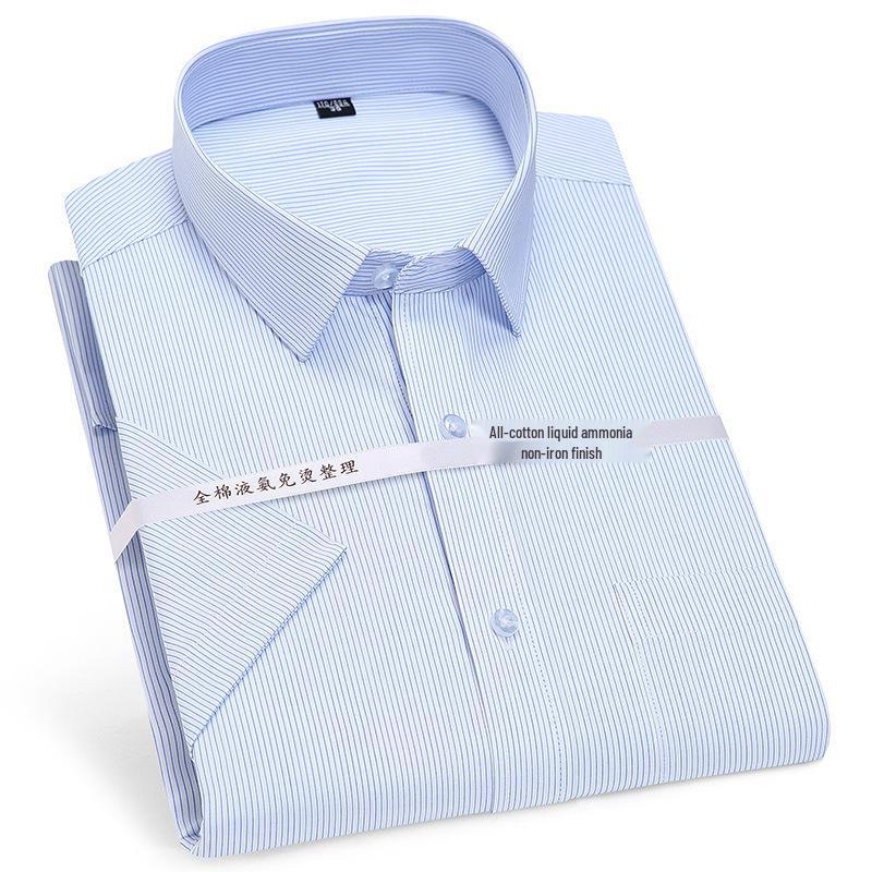 

Golden Shield Men s Pure Cotton Slim Fit Short Sleeve White Shirt - Non-Iron, Business Casual 38/M