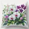 1 Stück Orchideen-Blumen-Thema Gedruckter Kissenbezug für Wurfkissen, Geeignet für Sofa, Schlafzimmer, Wohnzimmer, Schafft Leicht Eine Elegante Atmosphäre