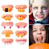 1 Pair Funny Fake Teeth Fangs Cosplay Costume Acssory Party Supplies Halloween Cosplay Humorous Dentures April Fool's Day Gift