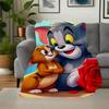 """Sfondo per telefono di San Valentino di Tom & Jerry"Coperta Plaid in Flanella per Divano, Letto, Viaggio, Campeggio, Ufficio"""
