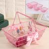 Rack Storage Basket Pink Desktop Finishing Cosmetics Jewelry Container
