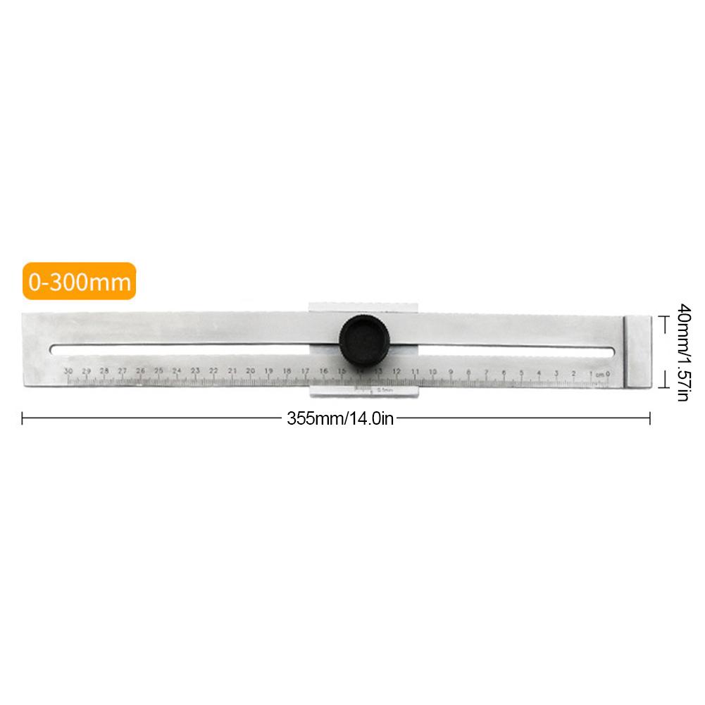200mm/250mm/300mm Mark Scraper Ruler Tool Steel Scribe Marking Gauge Precision 0.1mm Line Scribe Ruler Woodworking Marking Tool