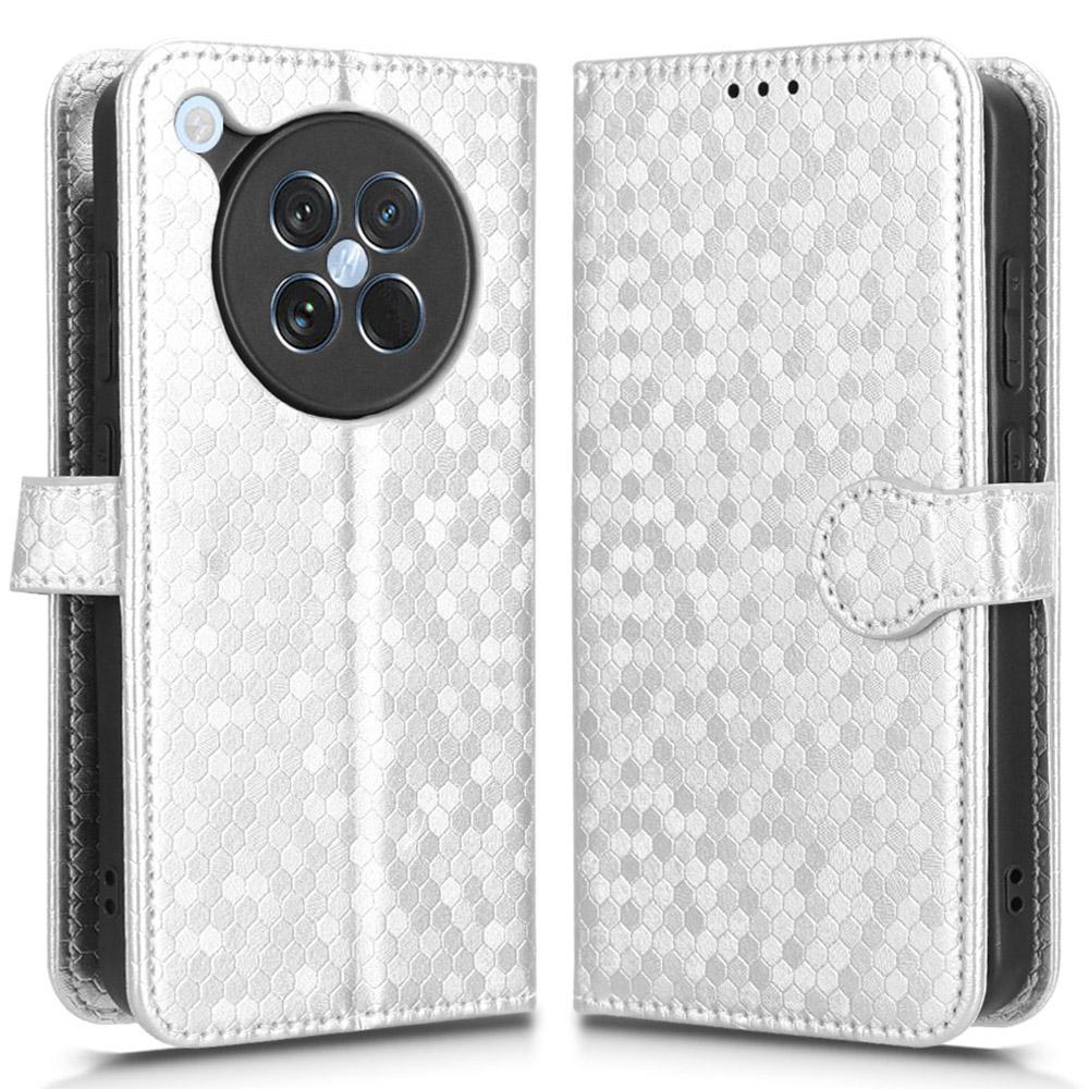 

Для Oppo Find X8s 5G Чохол-гаманець З точковим візерунком Тиснення PU Шкіряний Чохол для телефону Silver