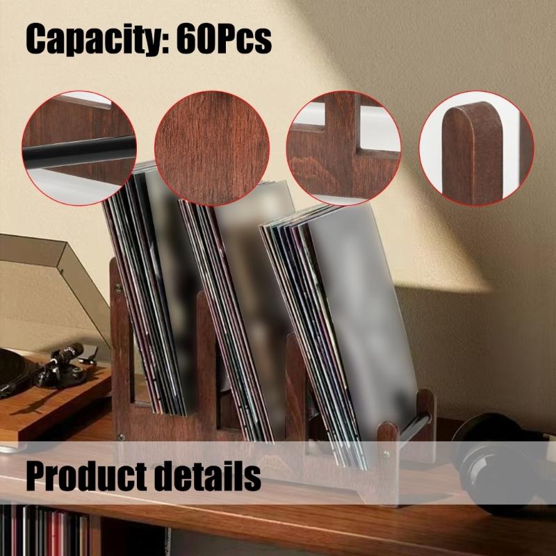 Premium Wood Album Organizers 3Tier Display Rack for Vinyls Records Album Storage Racks Ideal for Home or Office