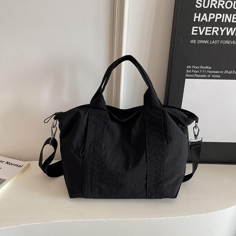 Solid Color Handbag Women's Large Capacity Lightweight Tote Bag Commuter Shoulder Crossbody Bag