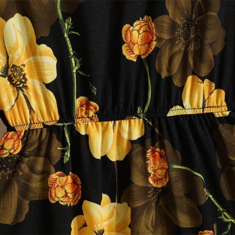Spring Summer Fashion Floral Printed Full Sleeve O-neck Casual Dress Women Bohemian Party Long Dress Maxi Dresses