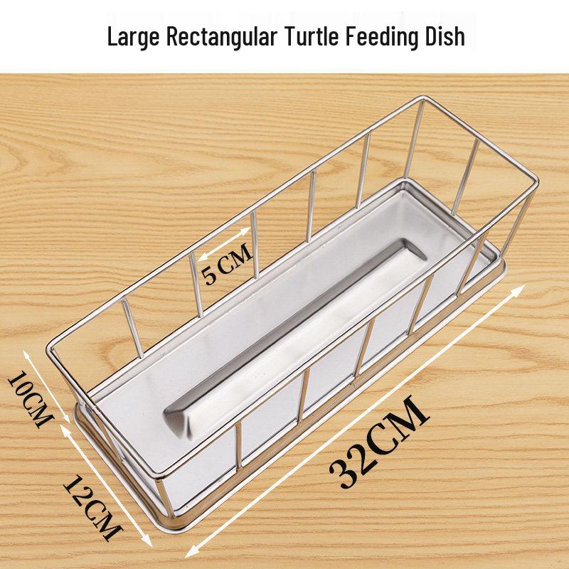 304 Stainless Steel Turtle Feeder: Semi-aquatic & Land Turtle Bowl, Water Bowl, Feeding Trough