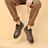 Fashion Men's Leather Shoes Rotating Button Casual Shoes Dress Shoes