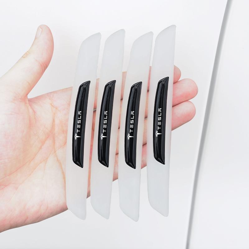UBFMQ1 4Pcs Car Door Rearview Mirror Anti-collision Strips Stickers Protector For Tesla Model Y Juniper Model 3 Model X Model S SpaceX