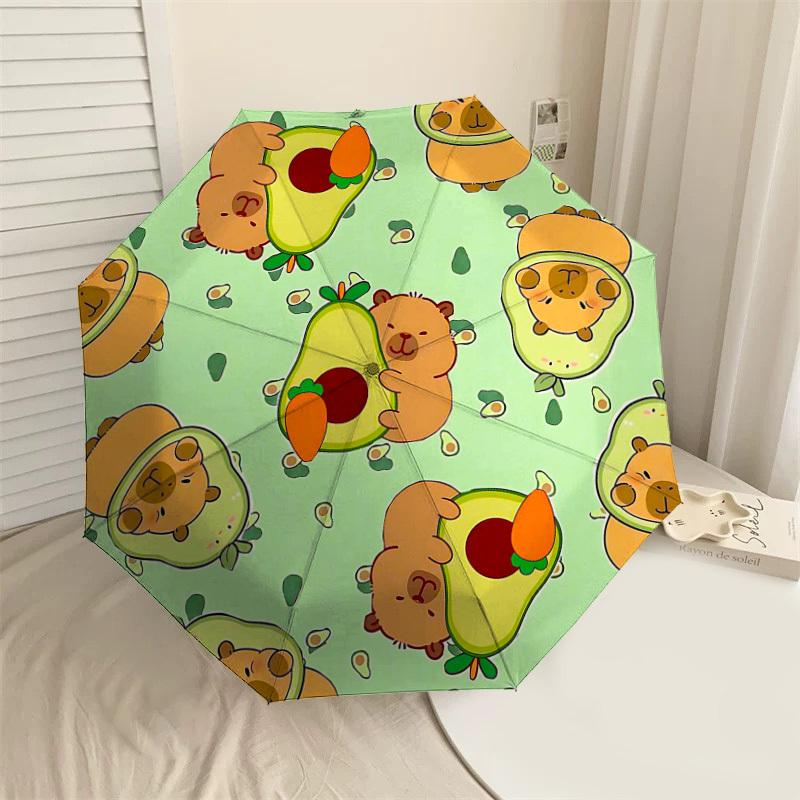 

1PC Avocado Capiball Umbrella-8-Rib Reinforced, Automatic Open, Lightweight & Durable, Cute Fashion Accessory for Outdoor-T307
