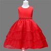 Robe de Mariage de Princesse Fait Main pour Enfants avec Fleurs en Tulle et Ceinture