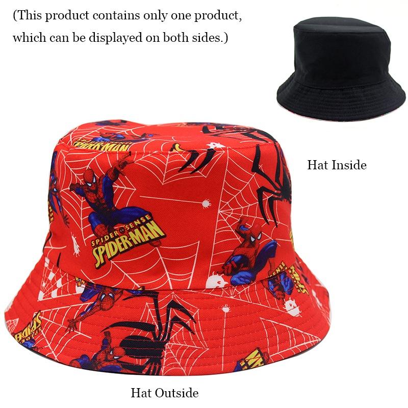 European And American Spider-man Cartoon Printed Cotton Fisherman Hat Sun Hat