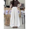 Kumikumi Fancy Pure Color Suit Pants Casual Pants Women Fall High Waist Drooping Straight Loose Pants Mop Pants
