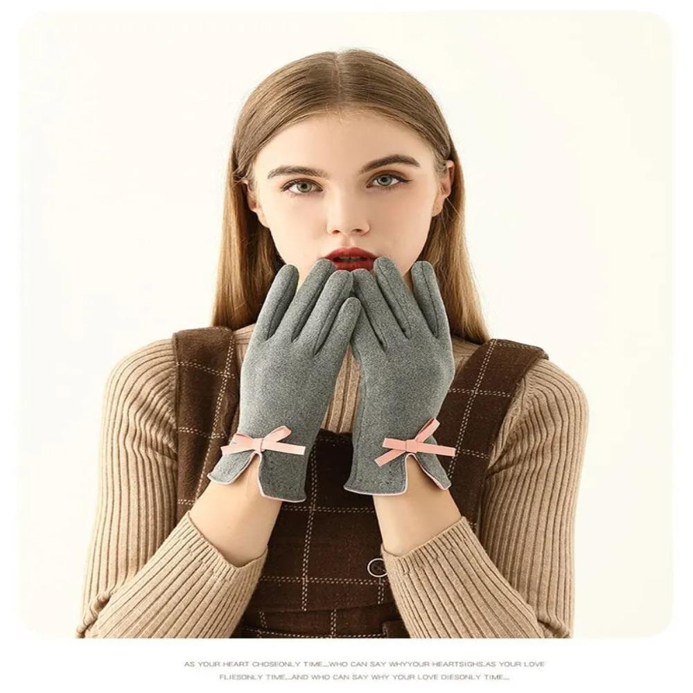 Thick Plush Full Finger Mittens Fleece Winter Gloves New Furry Warm Mitts Women