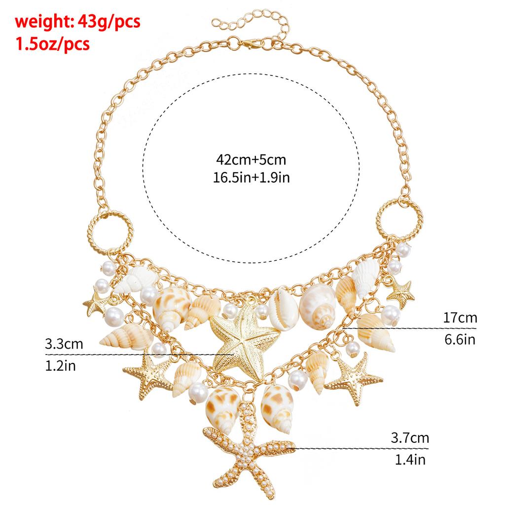 Bohemian Sommer Strand Muschel Hüftkette. Strandurlaub Imitation Edler Meeresstern Meerschnecke Anhänger Körperkette