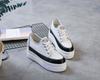 Fashion Casual Sport Sneakers Women Thick Bottom Shoes Woman 2024 Fashion Chunky Flat High Heel Tennis Females Platform Splicing Daily