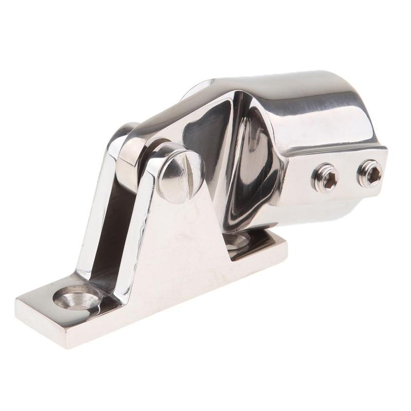 Bimini Top Cap Cover Pipe Eye End 1 inch Tube Boat Deck Hinge Mount Stainless Steel 316 Heavy Duty