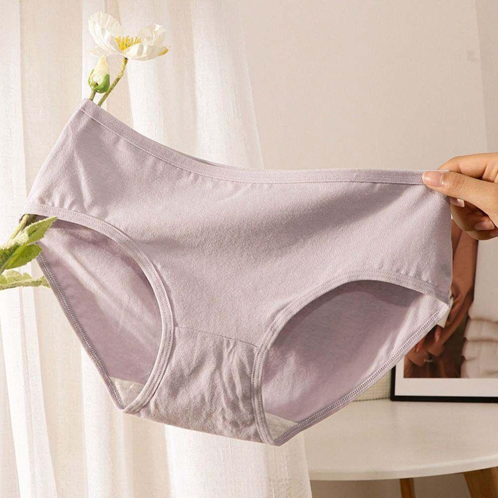 

6pcs Cotton Crotch Seamless Briefs Thin Briefs for Women Fashion Solid Color Panties Daily M-6pcs