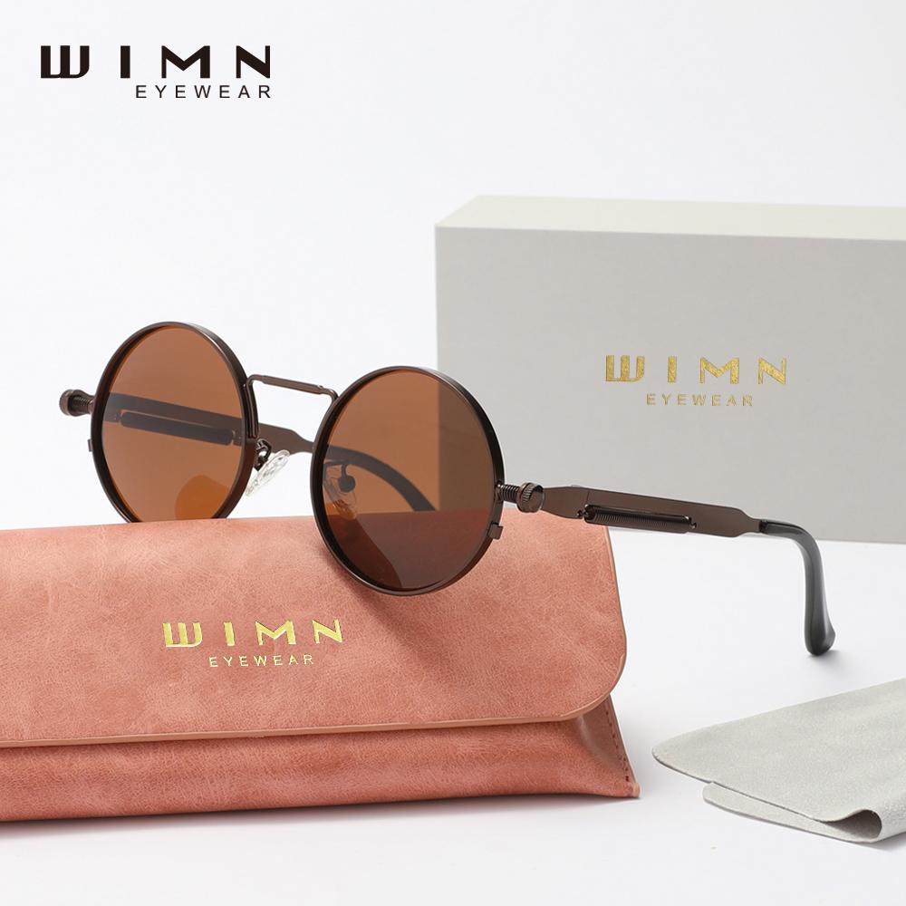 

WIMN Brand Trend Круглые готические солнцезащитные очки в стиле стимпанк Поляризованные мужские винтажные очки с защитой UV400 для вождения